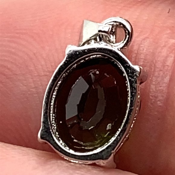 Chrome Tourmaline 1.55ct White Gold Finish Solid 925 Sterling Silver Pendant - Picture 7 of 7